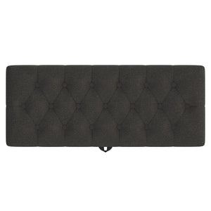 English Elm Modern Boucle Tufted Storage Ottoman Bench with Gold Legs for Bedroom or Entryway Grey N719P305620E