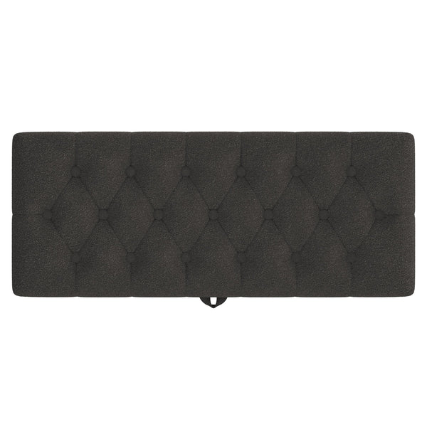 English Elm Modern Boucle Tufted Storage Ottoman Bench with Gold Legs for Bedroom or Entryway Grey N719P305620E
