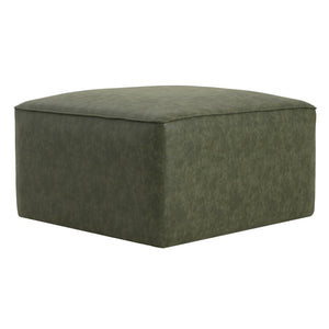 English Elm Upholstered Corduroy Square Ottoman Plywood Frame Sectional Footrest for Living Room Green N757P414087G