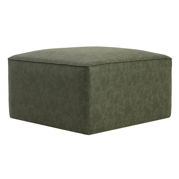English Elm Upholstered Corduroy Square Ottoman Plywood Frame Sectional Footrest for Living Room Green N757P414087G