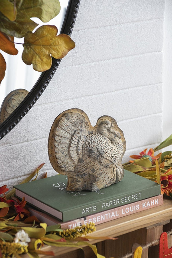 English Elm Set Of 2 Rustic Resin Turkeys With Pumpkins - Charming Fall Decor For Thanksgiving & Harvest Tables W2078P246102-GIGA