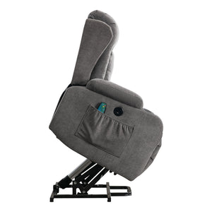 English Elm Power Lift Recliner with Heat Massage and Usb Port for Elderly Living Room Use W1521S00016