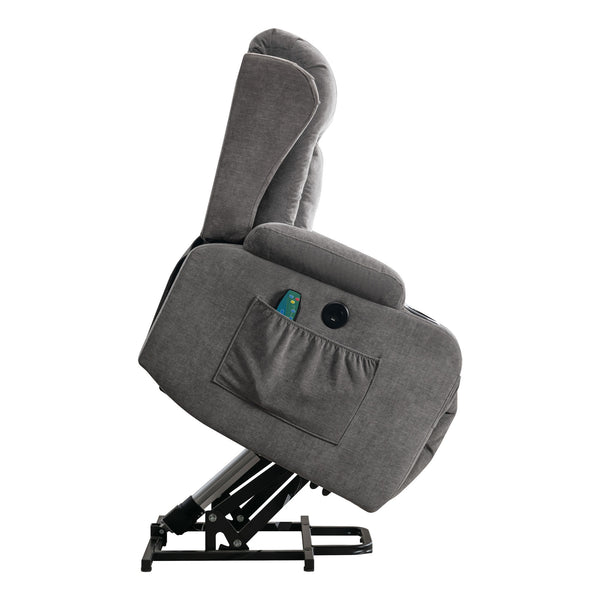 English Elm Power Lift Recliner with Heat Massage and Usb Port for Elderly Living Room Use W1521S00016