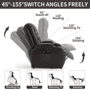 English Elm Infinite Power Lift Recliner with Massage Heating and Usb for Elderly Support W1803S00057