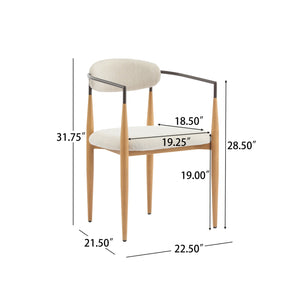 English Elm Christopher Knight Home® - Dining Arm Chairs Set Of 2 - Modern Upholstered Design With Iron Frame For Elegant Dining Comfort N771P232981K