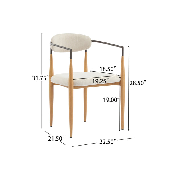 English Elm Christopher Knight Home® - Dining Arm Chairs Set Of 2 - Modern Upholstered Design With Iron Frame For Elegant Dining Comfort N771P232981K
