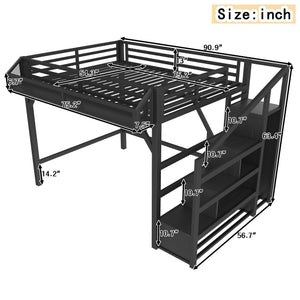 English Elm Twin House Frame Bed Pine Wood with Storage Drawers and Shelves for Kids Bedroom W1580S00410
