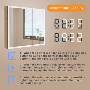 English Elm Lighted Aluminum Medicine Cabinet Smart Mirror with Anti-fog Led and Built-in Usb Outlet W5609P461480