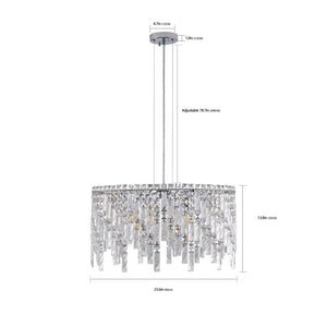 English Elm 24" Luxurious Crystal Chandelier Round Silver Chrome Pendant Light for Dining Living Bedroom Elegance W2312P374966