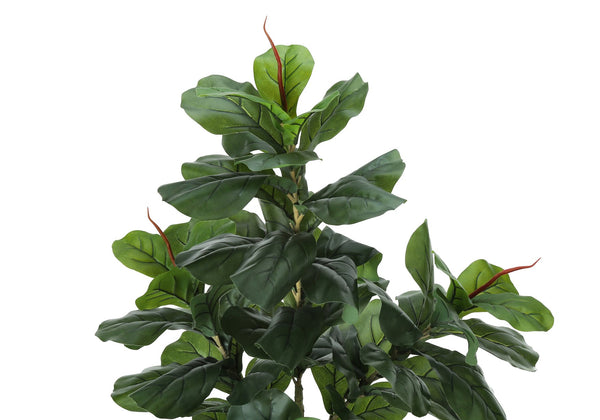 English Elm Artificial Fiddle Leaf Fig Tree 47 Inch Tall Faux Plant with Real Touch Foliage B2710P220040