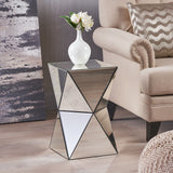 Christopher Knight Home® Artistic Aami Mirrored Side Table with Sunlit Reflections - Glass Top, Faux Wood Frame, Handcrafted - Multiple Colors - 12.23 x 12.23 x 20.30