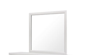 English Elm MIRAGE White Mirror for Dresser – Contemporary Rectangular MDF Frame with Clear Glass, Sleek Finish B201P226181
