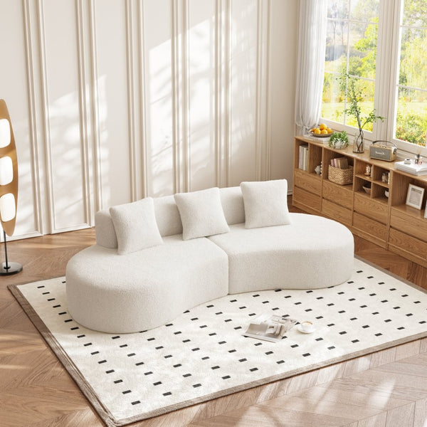 English Elm Modern Curved 5-Seater Sectional Sofa - Stylish Velvet Couch For Comfort & Easy Setup W1765S00121-GIGA