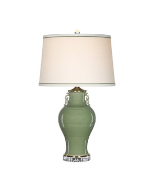 Currey & Company Londonderry Green Table Lamp - Elegant Sage Design With Ming Dynasty Inspiration & Crystal Accents Green Porcelain ,Optic Crystal 6000-1028-currey-company