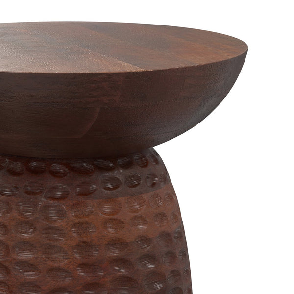 English Elm Boyd Hand-carved Solid Mango Wood Accent Table with White Finish for Modern Living Brown B136P414666
