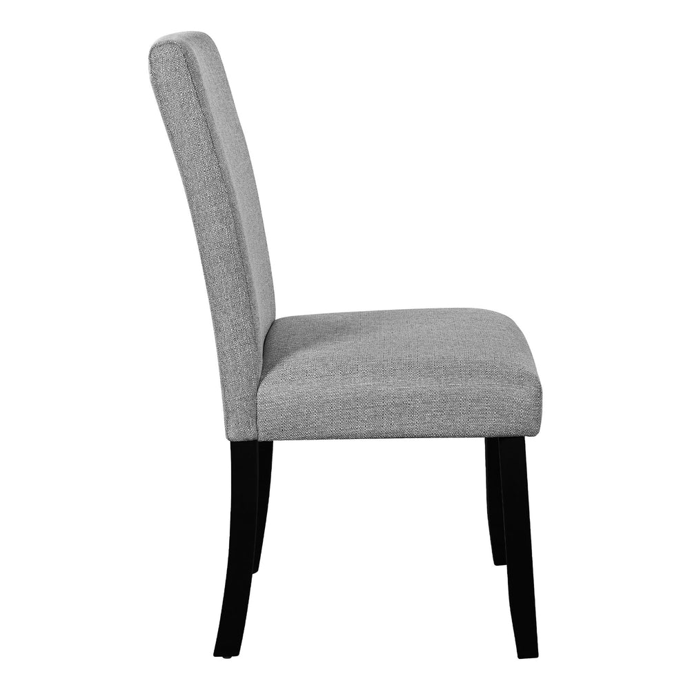 English Elm 5-Piece Round Dining Set with 43" Modern MDF Table and 4 Upholstered Fabric Chairs for Compact Spaces White+gray N752S001055E