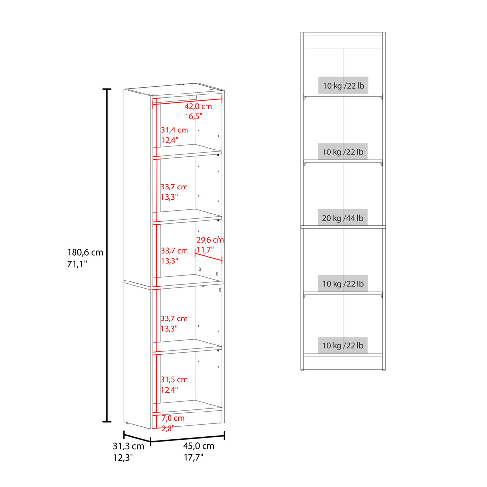 English Elm Butte Tall Two-tone Oak Bookcase with Concealed Doors and Open Shelves for Home Office B097P480464