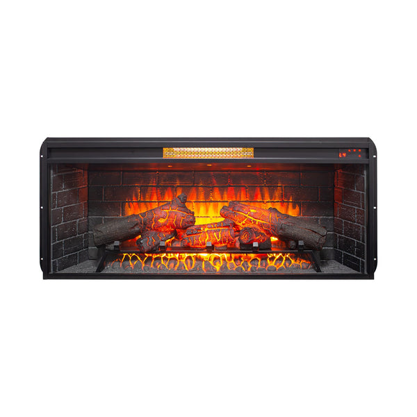 English Elm 42 Inch Infrared Quartz Fireplace Insert with 3d Flame Effect and Built-in Speaker W1769P405043