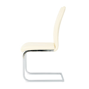 English Elm Modern Pu Upholstered Dining Chairs with Polished Metal Legs Ergonomic Set of 2 W210P164982