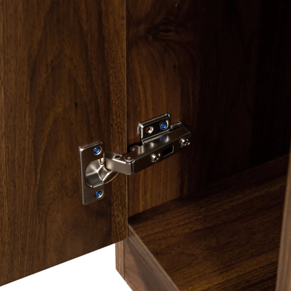 English Elm Modern Extendable Dining Table with Built-In Outlet, USB Ports & Storage, Space-Saving Console to 118" Walnut W331S00191