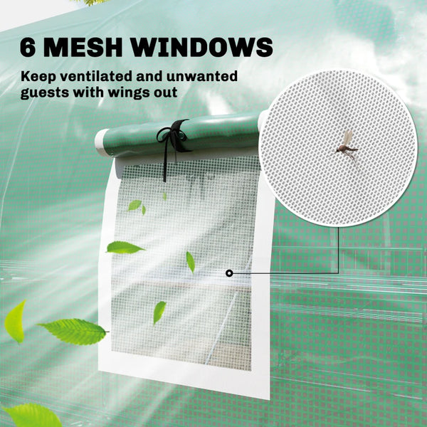 English Elm Garden Walk-in Tunnel Greenhouse with Galvanized Steel Frame and Uv-resistant Pe Cover Green T3971P481638