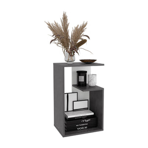 English Elm Everet 25" 3-Tier Shelf Side Table – Compact Multicolor End Table with Sturdy Particle Board Storage B070P363828