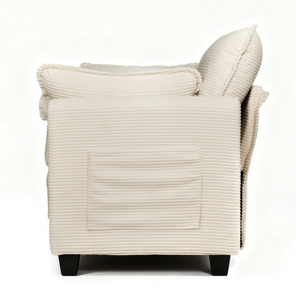 English Elm 2-in-1 Corduroy Loveseat Sleeper with Storage Converts for Living Room or Studio Beige W2715P409857