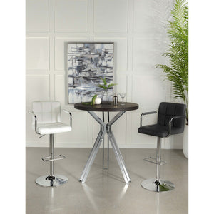 English Elm Edgerton Dark Oak Round Pub Table 35" High-Gloss Grain Finish with Sturdy Pedestal Base & Metal Legs B062P344984