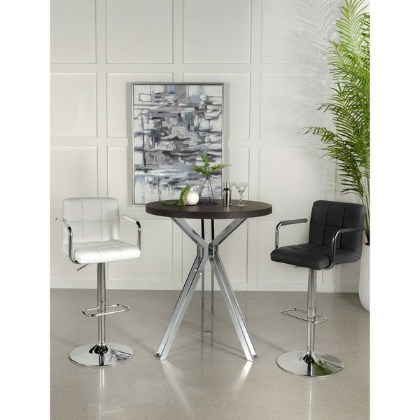 English Elm Edgerton Dark Oak Round Pub Table 35" High-Gloss Grain Finish with Sturdy Pedestal Base & Metal Legs B062P344984