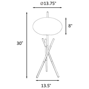 English Elm Clarendon Metal Tripod Table Lamp with Frosted Orb Shade Gold Touch Switch Accent B062P447789