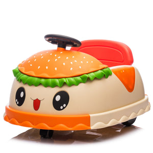 English Elm 12v Kids Hamburger Bumper Ride on Car with 360 Spin Parental Remote and Led Display W1578P299386