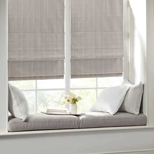 English Elm Basketweave Room Darkening Roman Shade with Thermal Foam Backing, Cordless, OEKO-TEX Certified taupe 6.08 L x 10.5 W x 7.5 H B03598290