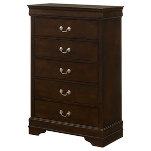 English Elm Janson Cappuccino 5-Drawer Bedroom Chest with Rich Espresso Finish, English Dovetail Strength, Spacious Storage B062P328705