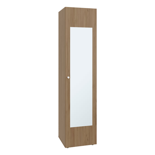English Elm Deftones Tall Narrow Wenge Cabinet Four Shelves Slim Floor to Ceiling Bedroom Storage B128P485415