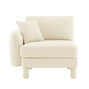 English Elm Lucas Boucle Polyester Three Seat Sofa with Curved Arms and Sculptural Modern Design W3041P337280