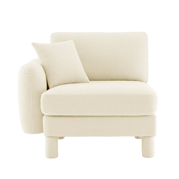 English Elm Lucas Boucle Polyester Three Seat Sofa with Curved Arms and Sculptural Modern Design W3041P337280