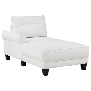 English Elm Granholm Teddy Bear Fabric Sectional Sofa with Curved Arms and Tapered Wood Legs B062S01454