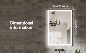 English Elm 24X36 Frameless Led Bathroom Mirror - Smart Anti-Fog Technology, Dimmable Lighting & Modern Design T3757P346983