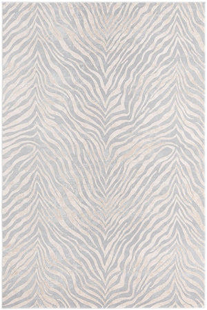 Unique Loom Finsbury Meghan Machine Made Animal Print Rug Gray and Ivory,  5' 3" x 8' 0"