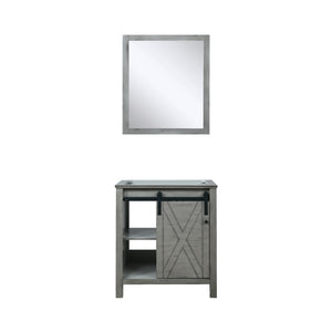 English Elm Ash Grey Bath Vanity Set With 28-Inch Mirror, Stylish Storage, And Easy Installation For Modern Bathrooms B2731S00925