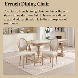 English Elm French Country Dining Chairs Set Of 2 - Elegant Upholstered Round Back Design For Versatile Use W3426P324272