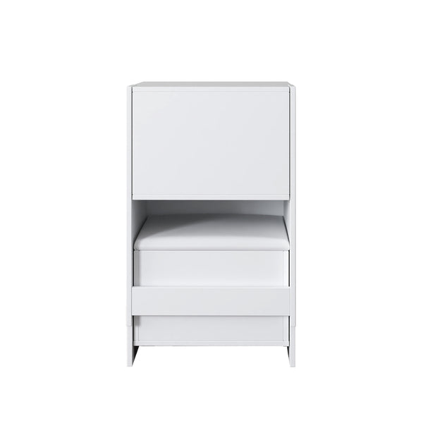 English Elm 3 3-in-1 Vanity Desk with Lighted Flip Mirror, Glass Top, Hidden Storage & Compact 3-Drawer Design W331P265782