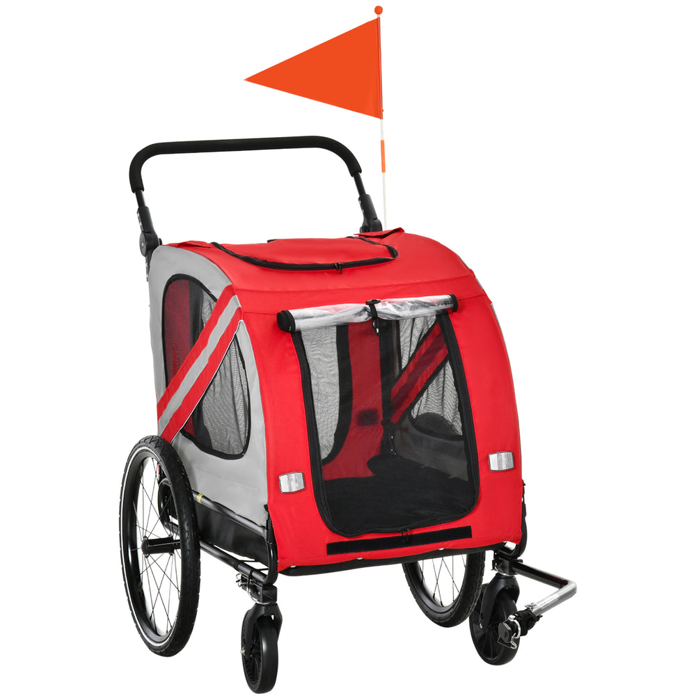 English Elm Aosom Convertible Pet Bike Trailer Stroller with Oxford Fabric and Safety Reflectors W2225P217623
