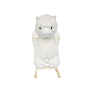 English Elm Kids Alpaca Plush Rocking Toy with Lullaby Sounds Jingle Bells and Safety Belt W3723P374144