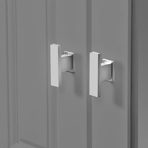 English Elm Bathroom Wall Cabinet Mirrored Mdf Three Door Over Toilet Gray Storage Unit N710P252503E