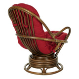 OSP Home Furnishings Kauai Rattan Swivel Rocker Chair Red