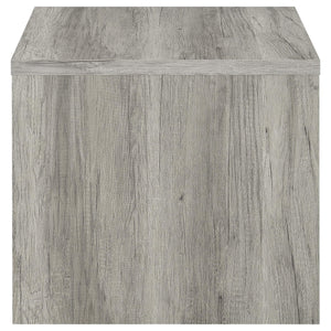 English Elm Nuberg Driftwood Gray Living Room Coffee and End Table Set with Storage Shelves B062S01520