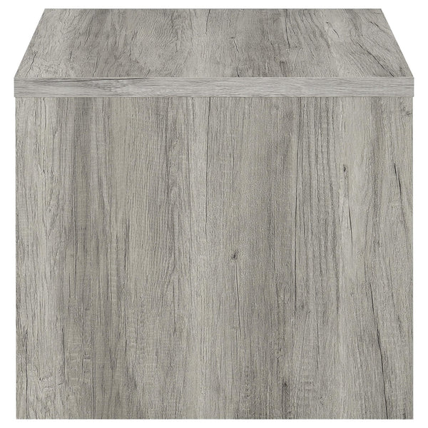 English Elm Nuberg Driftwood Gray Living Room Coffee and End Table Set with Storage Shelves B062S01520