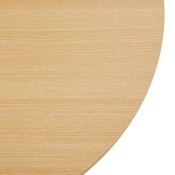 English Elm Layla Round Coffee Table with Slatted Conical Base, Wood Grain Finish, 35.4" Top for Stylish Living Room Decor Light Oak B365P398084