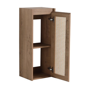 English Elm 12" Bathroom Side Cabinet Wall-Mounted, Soft-Close Hinges, Plywood, Hidden Handle, Space-Saving Storage W999P279375